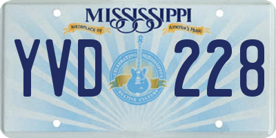 MS license plate YVD228