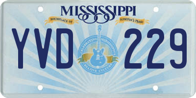 MS license plate YVD229