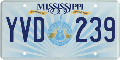 MS license plate YVD239