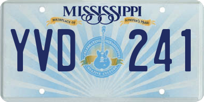 MS license plate YVD241