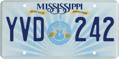 MS license plate YVD242