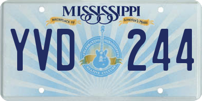 MS license plate YVD244
