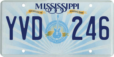 MS license plate YVD246