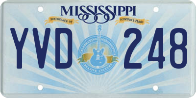 MS license plate YVD248