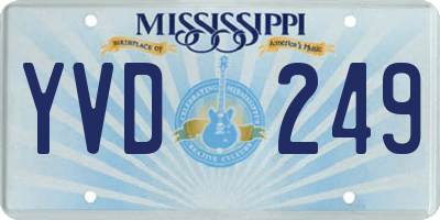 MS license plate YVD249
