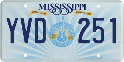 MS license plate YVD251