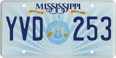 MS license plate YVD253