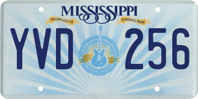MS license plate YVD256