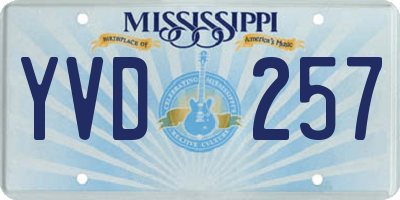 MS license plate YVD257