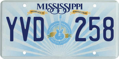 MS license plate YVD258