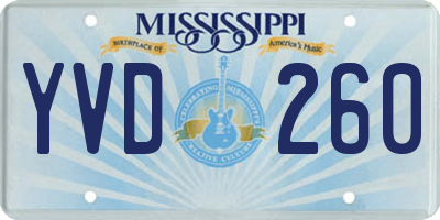 MS license plate YVD260
