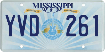 MS license plate YVD261