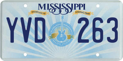 MS license plate YVD263
