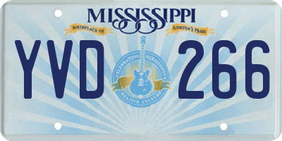 MS license plate YVD266