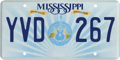 MS license plate YVD267