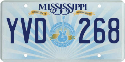 MS license plate YVD268