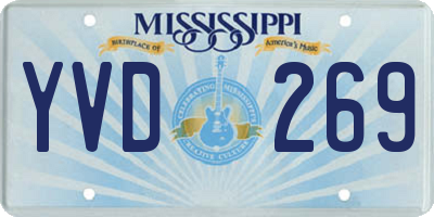 MS license plate YVD269