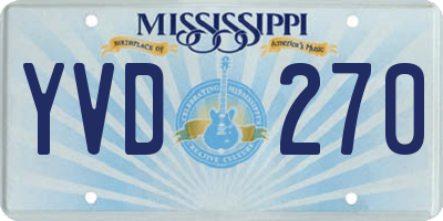 MS license plate YVD270