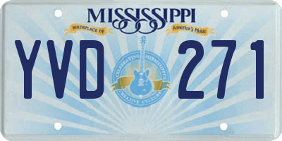 MS license plate YVD271
