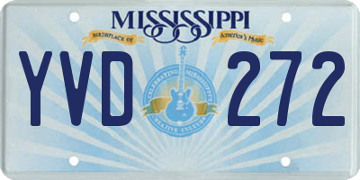 MS license plate YVD272