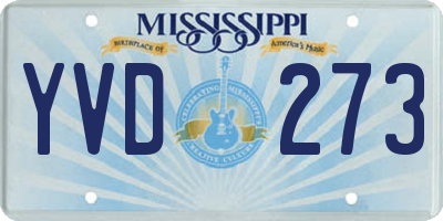 MS license plate YVD273
