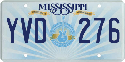 MS license plate YVD276