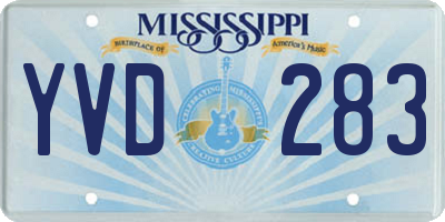 MS license plate YVD283