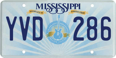 MS license plate YVD286