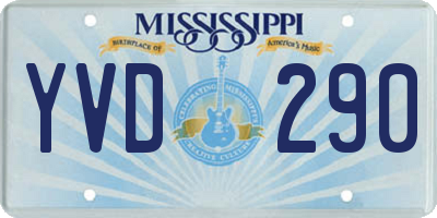 MS license plate YVD290