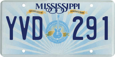 MS license plate YVD291