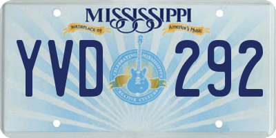 MS license plate YVD292