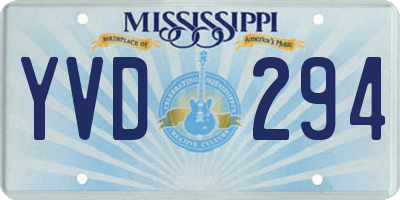 MS license plate YVD294