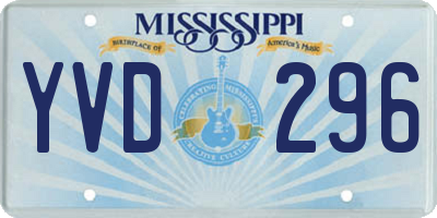 MS license plate YVD296