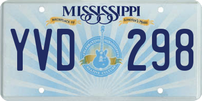 MS license plate YVD298