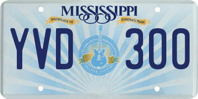 MS license plate YVD300