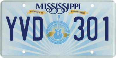 MS license plate YVD301