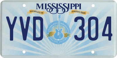MS license plate YVD304