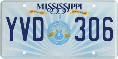 MS license plate YVD306