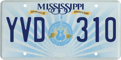 MS license plate YVD310
