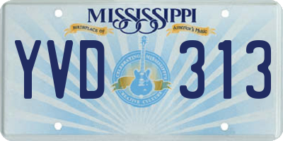 MS license plate YVD313