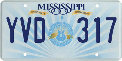 MS license plate YVD317