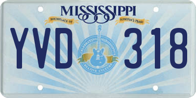 MS license plate YVD318