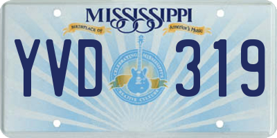 MS license plate YVD319