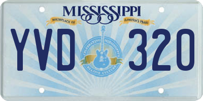 MS license plate YVD320