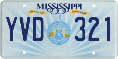 MS license plate YVD321