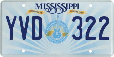 MS license plate YVD322