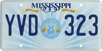 MS license plate YVD323