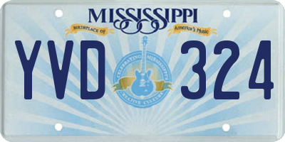 MS license plate YVD324