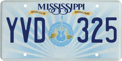MS license plate YVD325