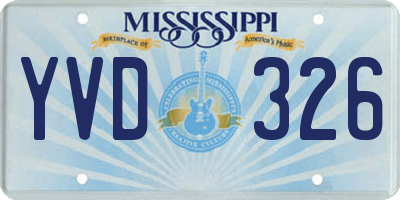 MS license plate YVD326